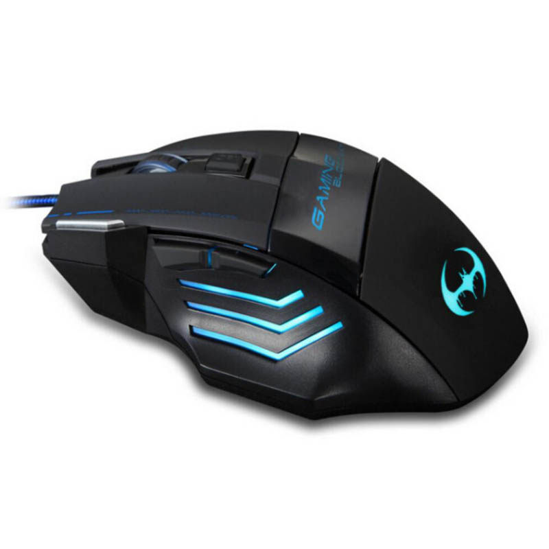 Secluded bat USB wired optical gaming mouse with breathing light the fire button 3200/5500DPI Rainbow for cafe LOL CF